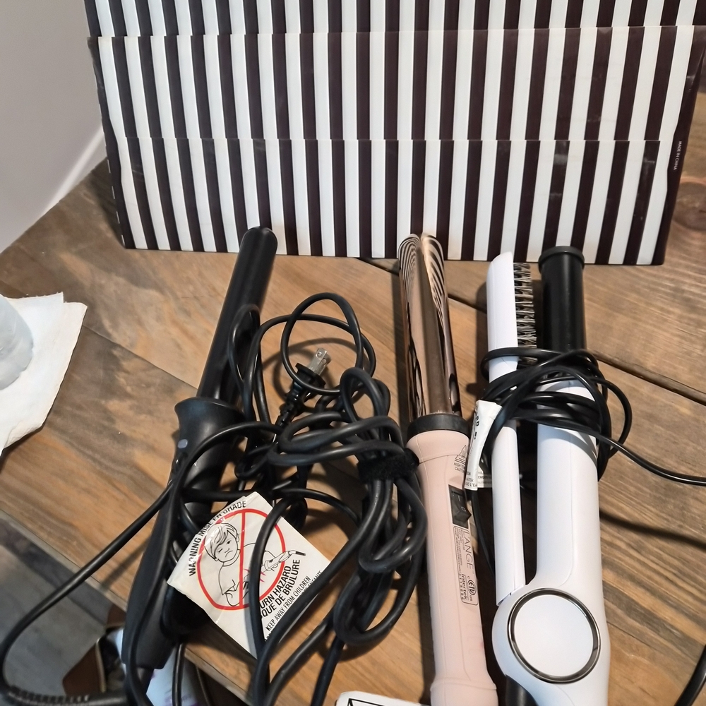 Black and White Hair Styling Tools Set